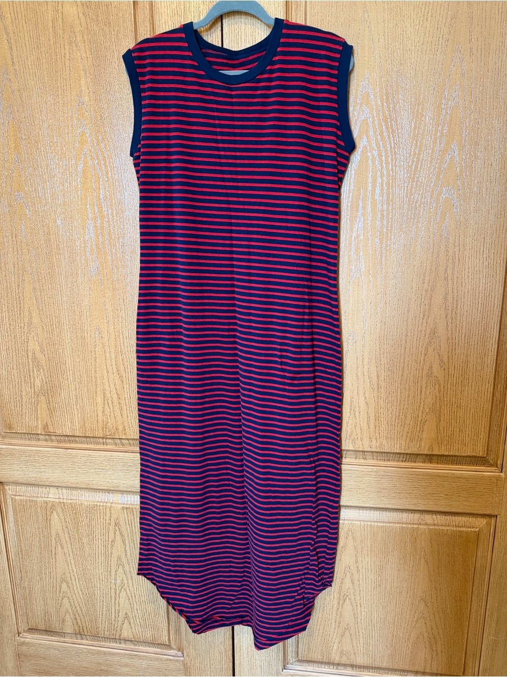 Frank & Eileen Navy and Red Striped Sleeveless Maxi Dress - Picture 2 of 5